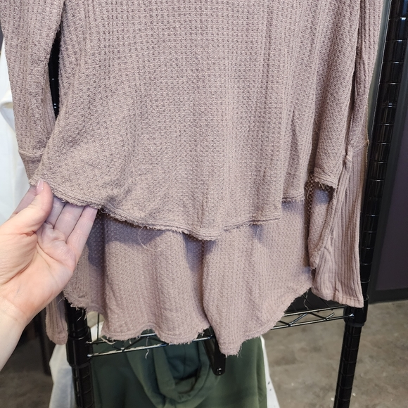 FREE PEOPLE WE THE FREE Kristina Drippy Thermal Cowl Neck Long Sleeve S - Picture 3 of 5